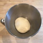 Pizza dough kneaded and ready to rise